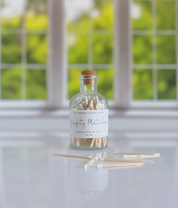 APOTHECARY IVORY SAFETY MATCHES + STRIKER JAR