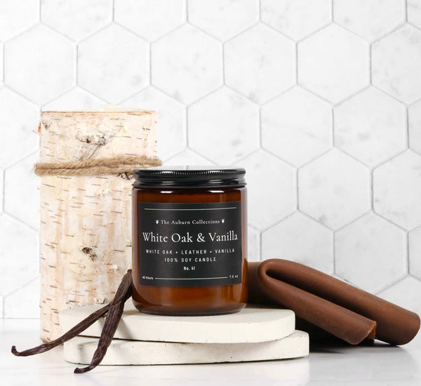 WHITE OAK & VANILLA SOY WAX CANDLE