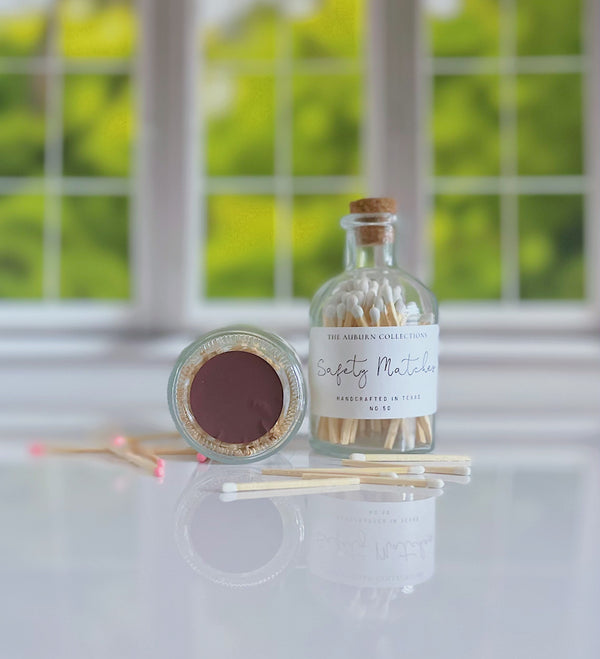 APOTHECARY BLACK SAFETY MATCHES + STRIKER JAR