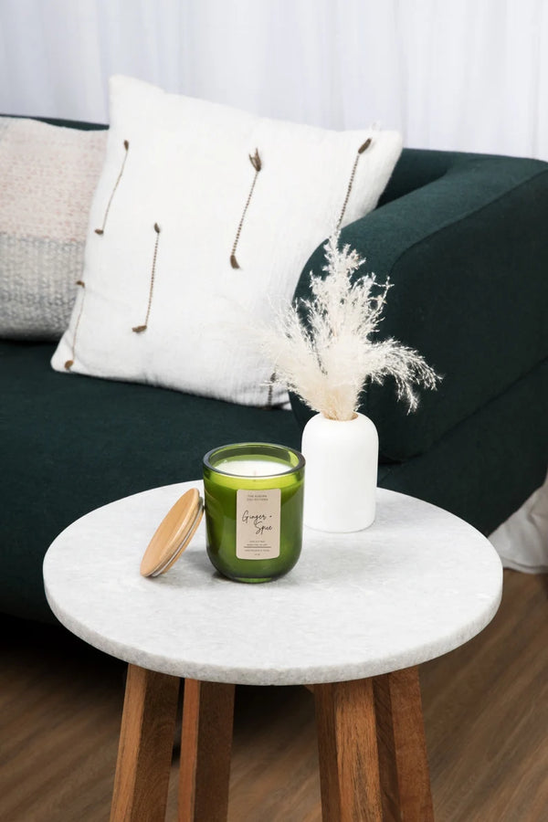 GINGER & SPICE GREEN TUMBLER SOY CANDLE